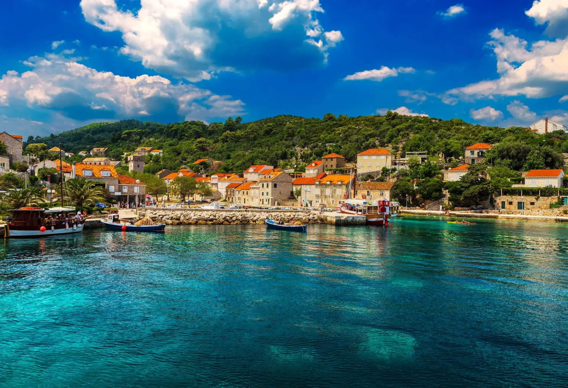 Croatia. South Dalmatia - Elaphiti Island. The island of Sipan (also Sipano, Giuppana) situated near Dubrovnik city. Sudurad (San Giorgio) settlement