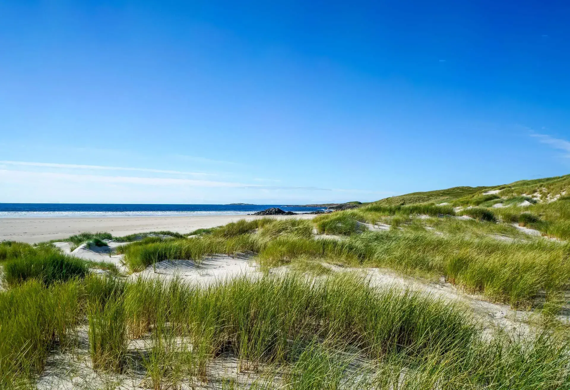 Tramore beach is a large beach on the coast of Ireland. in Kiltoorish, County Donegal, Ireland