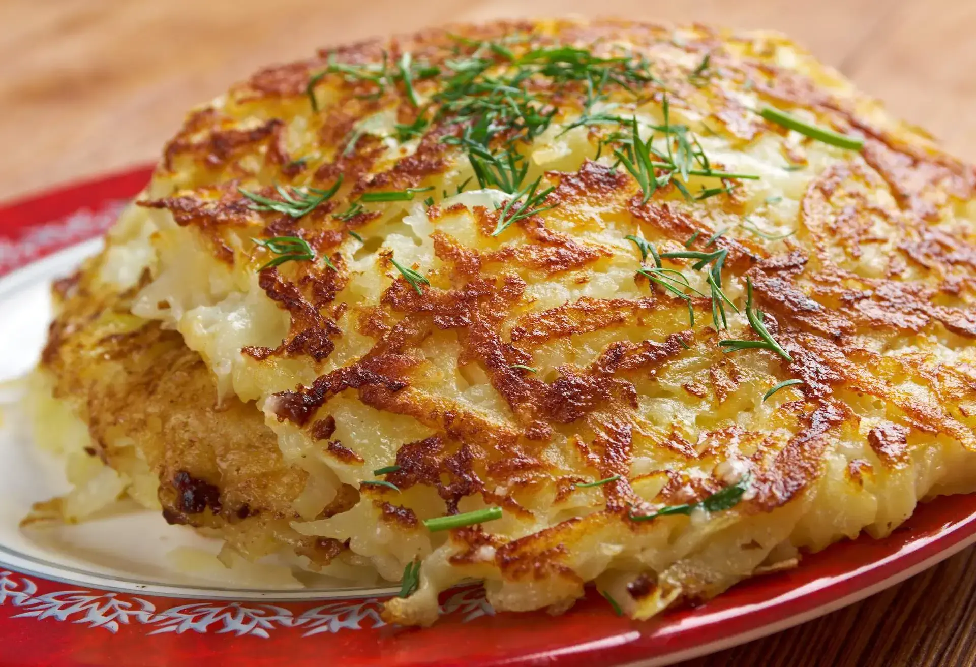Boxty - traditional Irish potato pancake. fried potato dishes is its smooth, fine grained consistency.