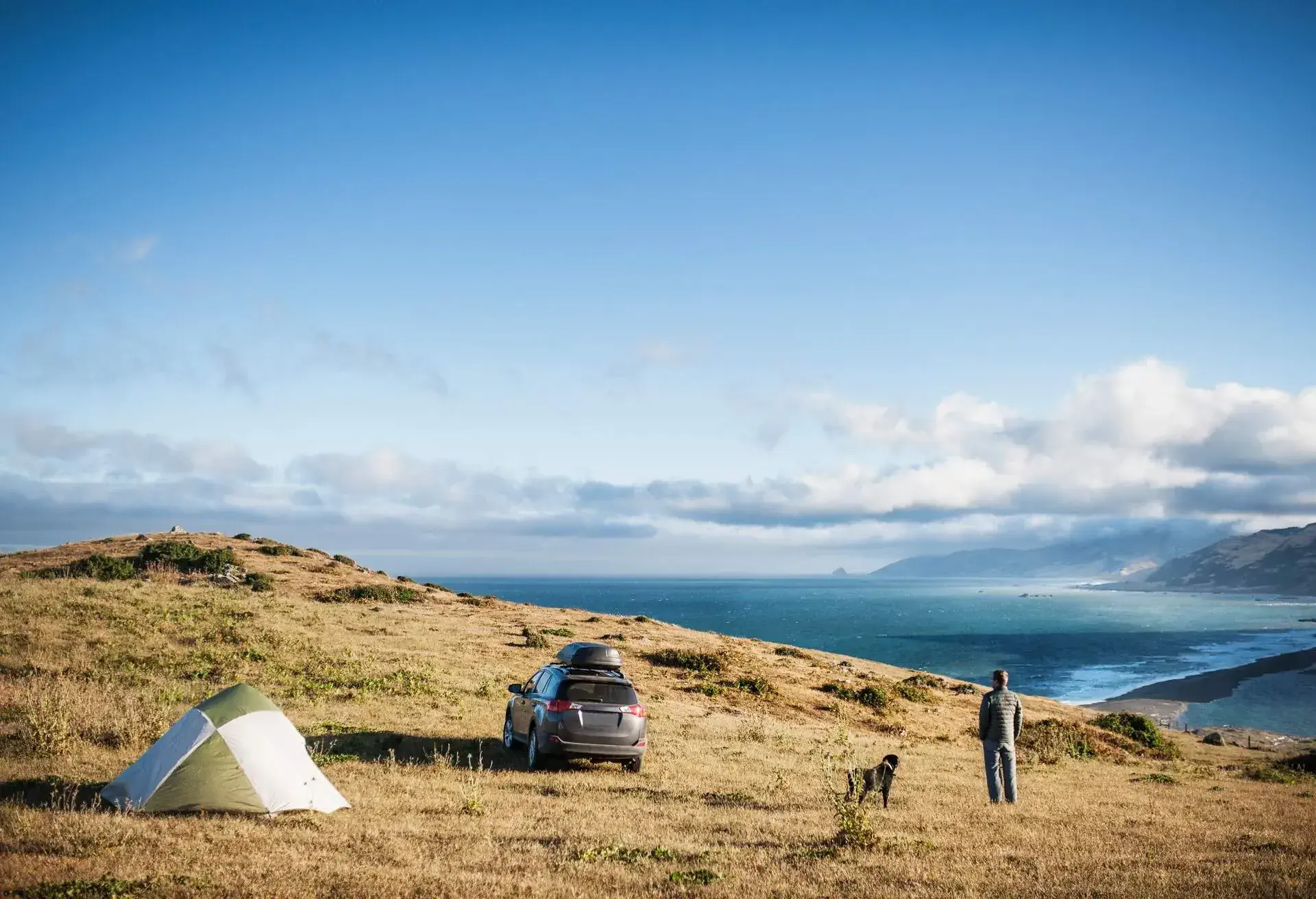 DEST_USA_CALIFORNIA_THEME_CAR_DOG_PEOPLE_TENT_ROADTRIP_GettyImages-958327824