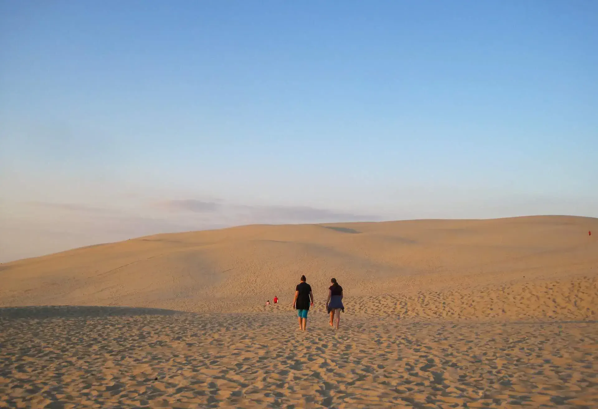 Panorama of People walking on the Dune du Pilat, Bordeaux, France