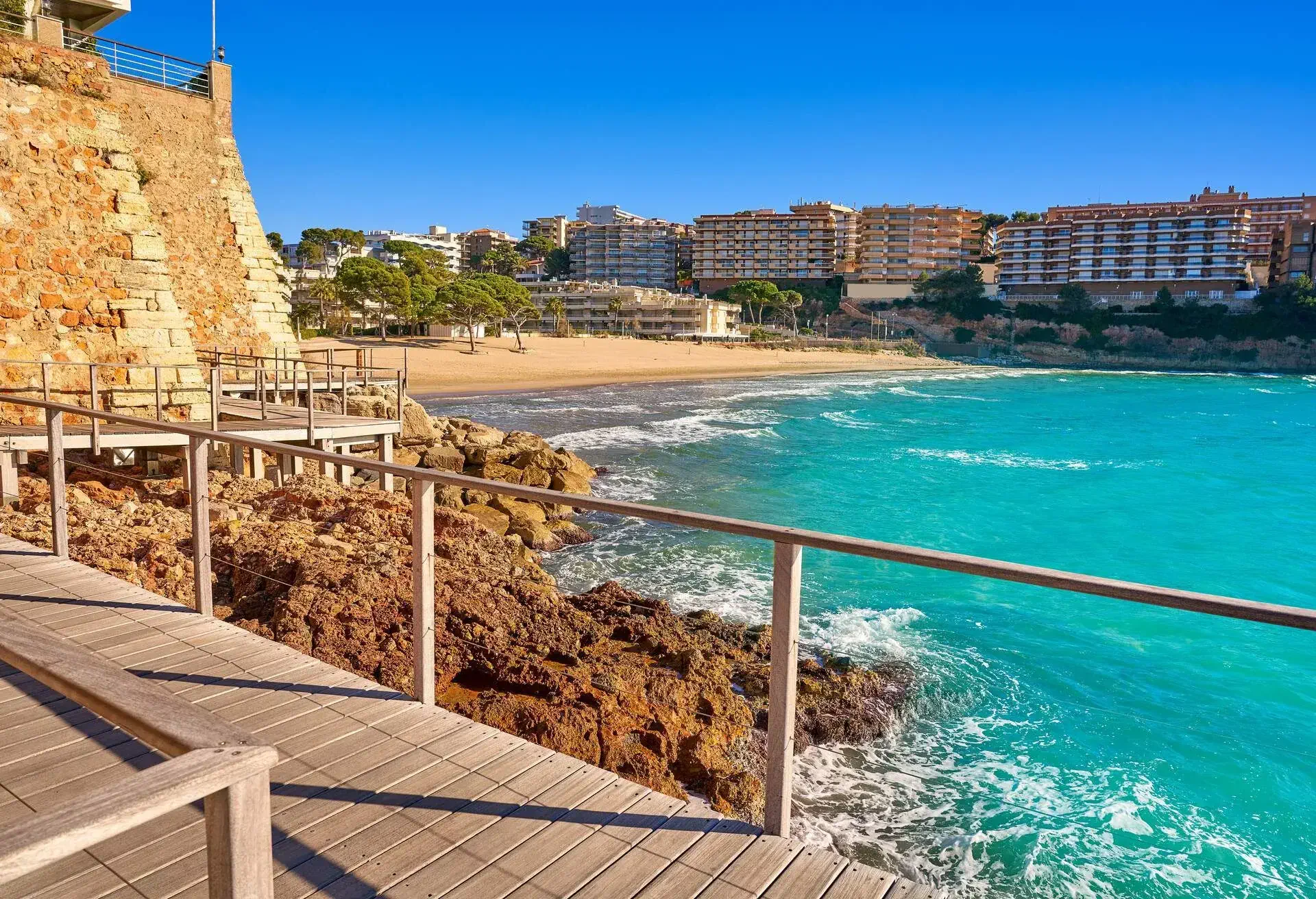 Salou Platja Capellans beach in Tarragona of Catalonia