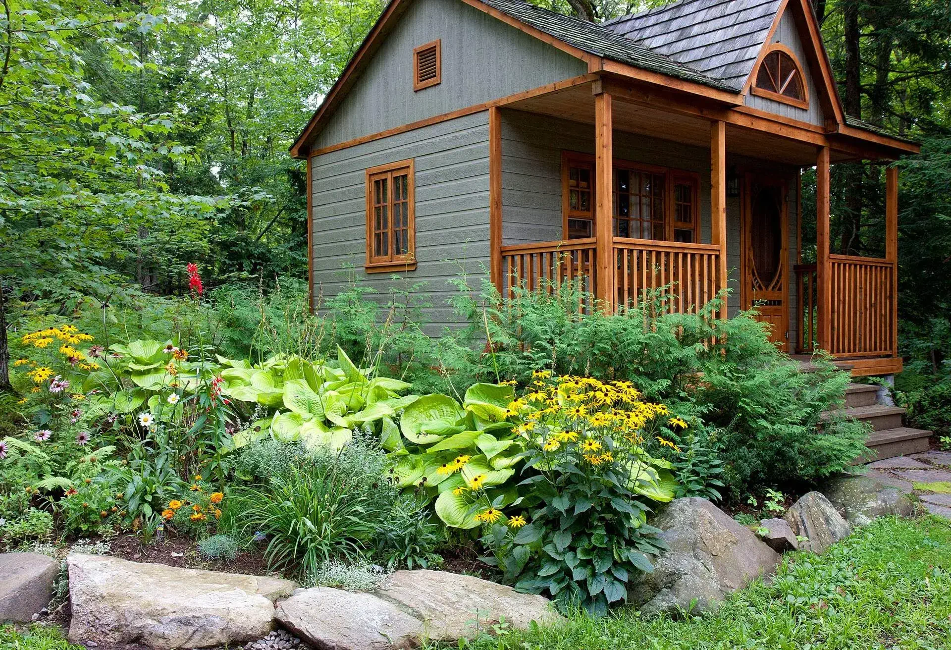 small summer house in the forest