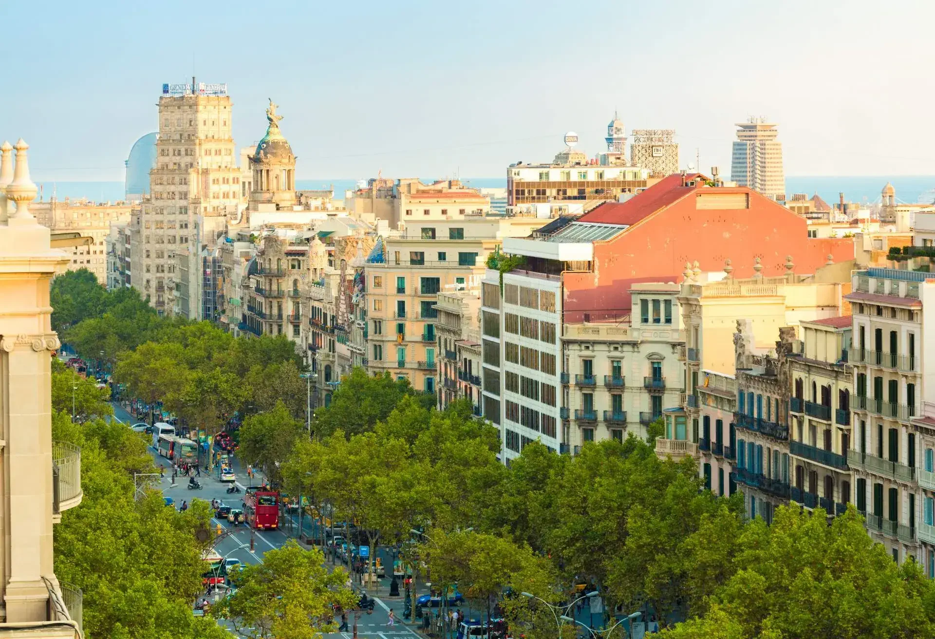 Passeig de Gracia in Barcelona, Spain.