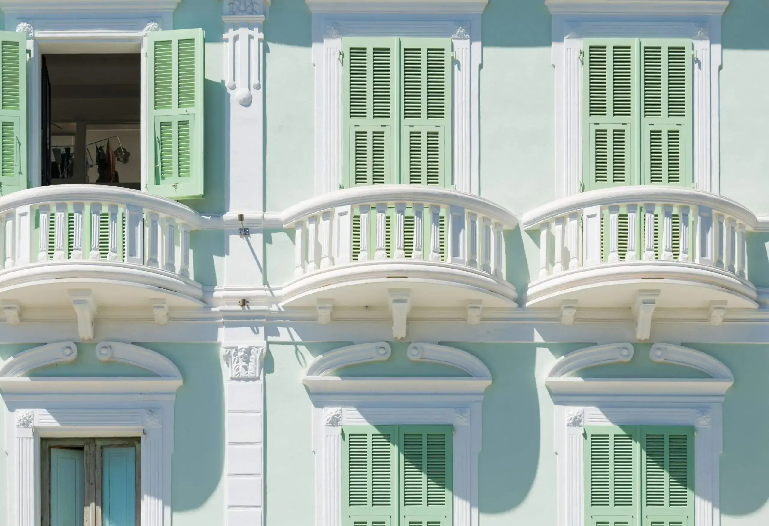 The typical Mediterranean architecture of Carloforte on the island of San Pietro, Sardinia, Italy.