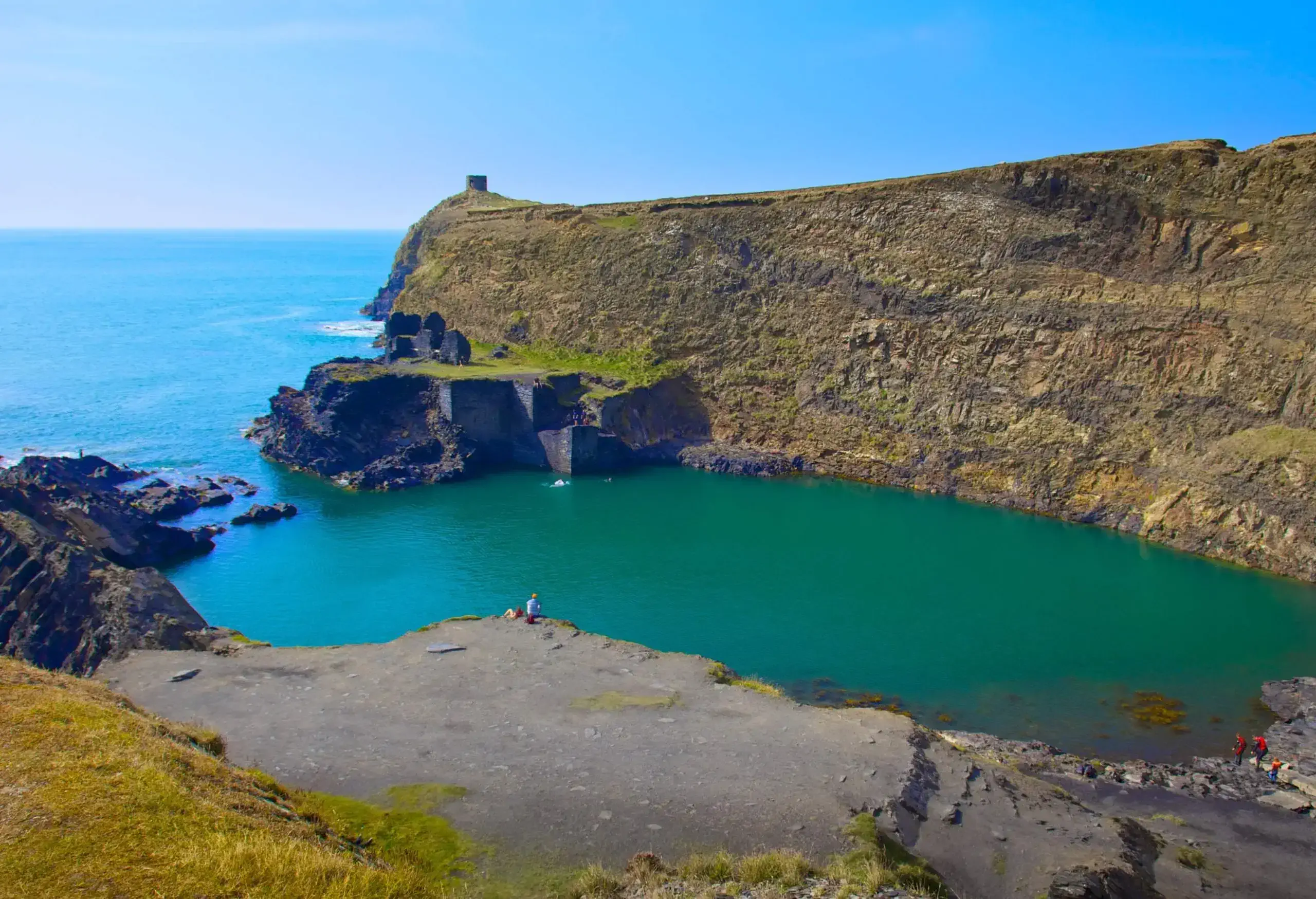 Pembrokeshire Coast National Park, Abereiddi, the Blue Lagoon, historic industrial harbour