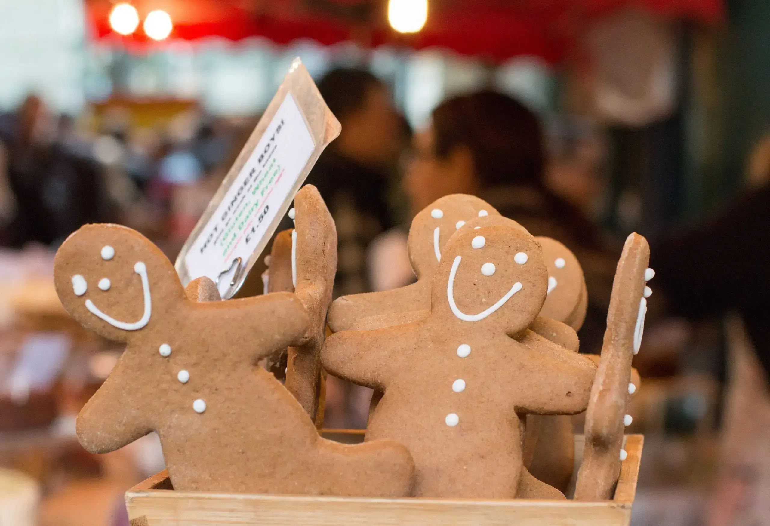 Gingerbread Men for sale in Borough Market, London.