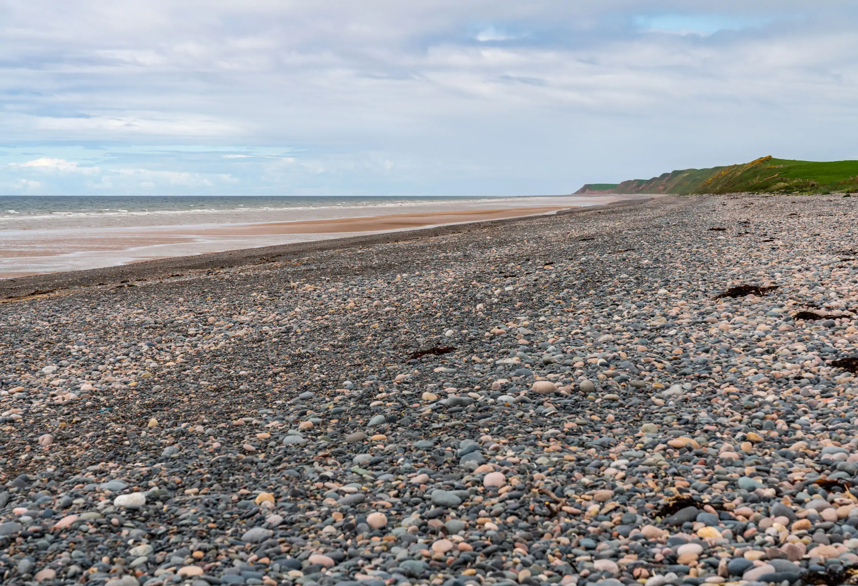 The pebble beach in Silecroft, Cumbria, England, UK