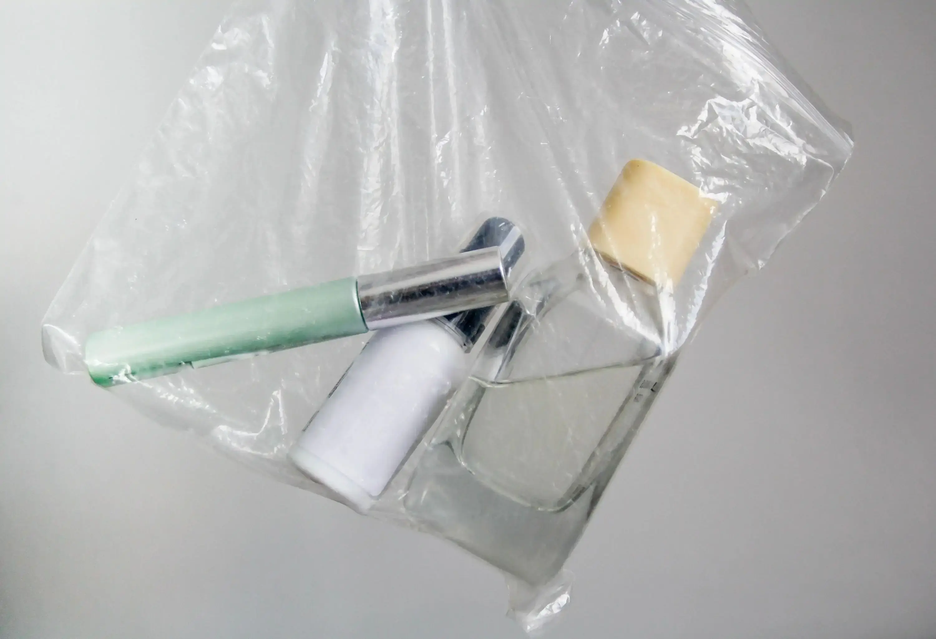 A plastic bag with liquids