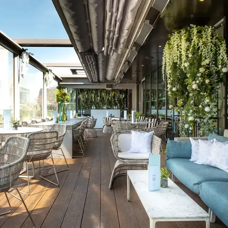 Terrace at the Angler restaurant at South Place Hotel in London