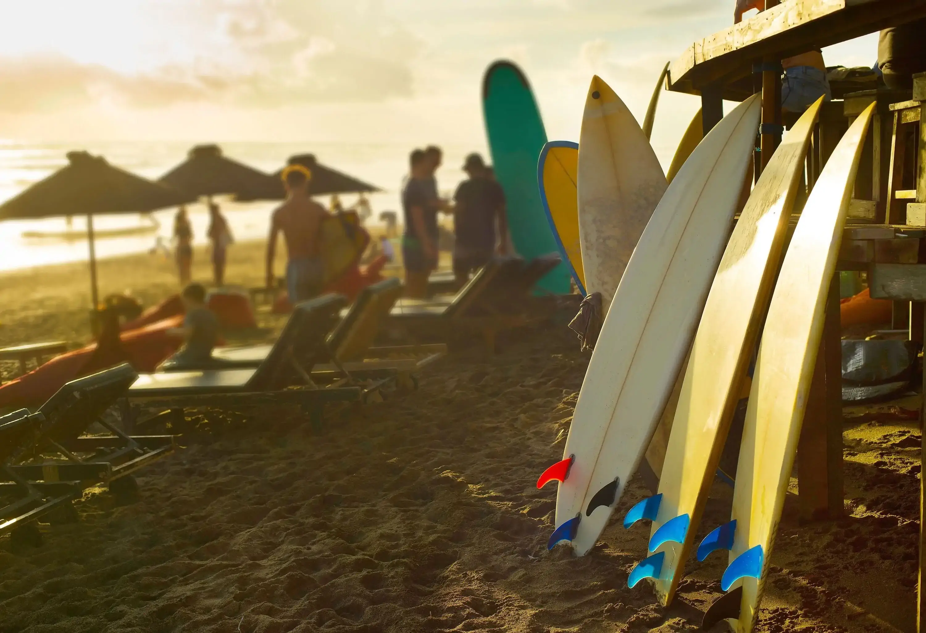 Surfboards for rent on Bali beach at sunset; Shutterstock ID 641927998; SF SSA Case with Manager Approval: SF6759285; Job: ; Client/Licensee: ; Other: