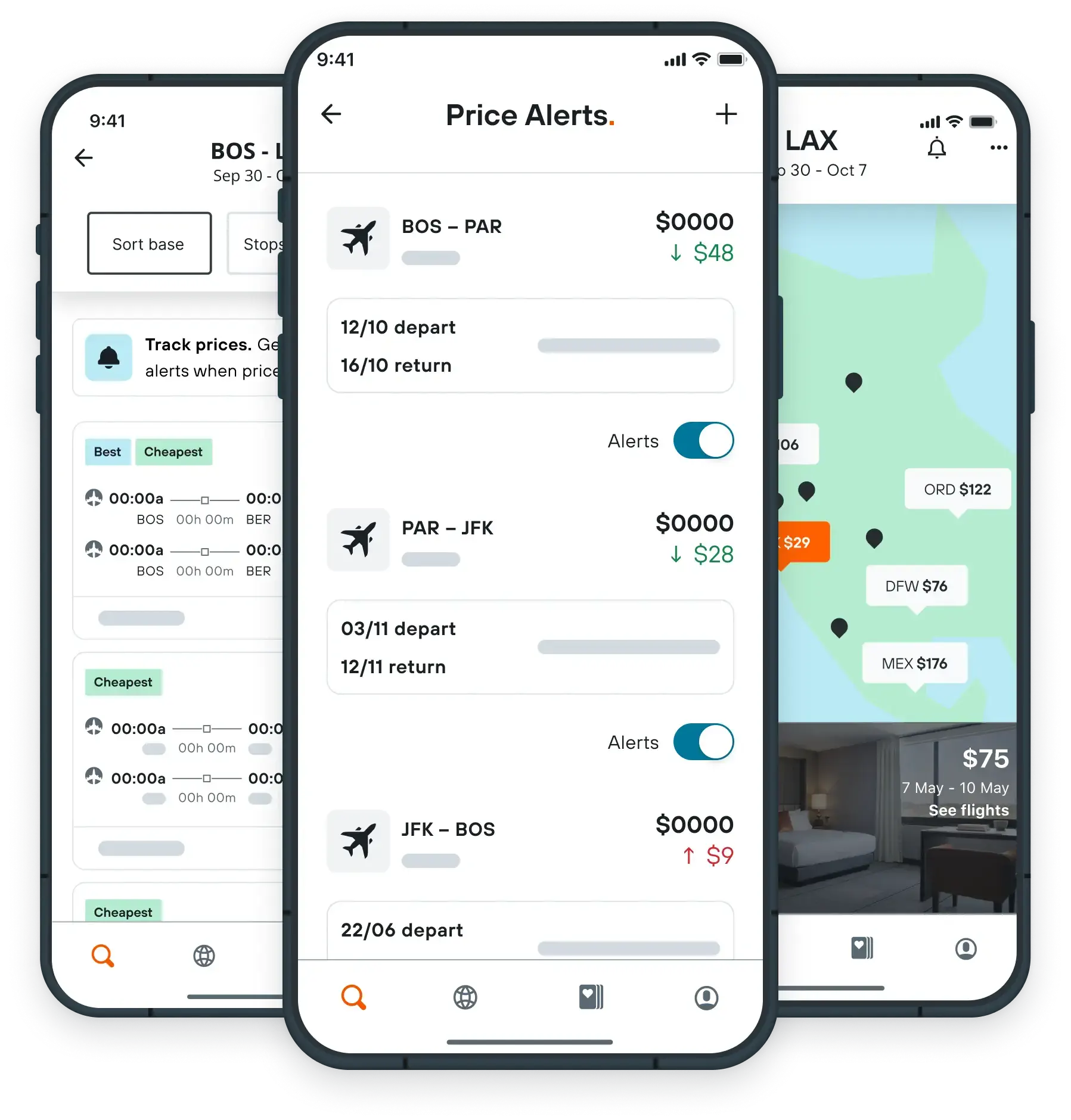 Design showing KAYAK flight price alert tool