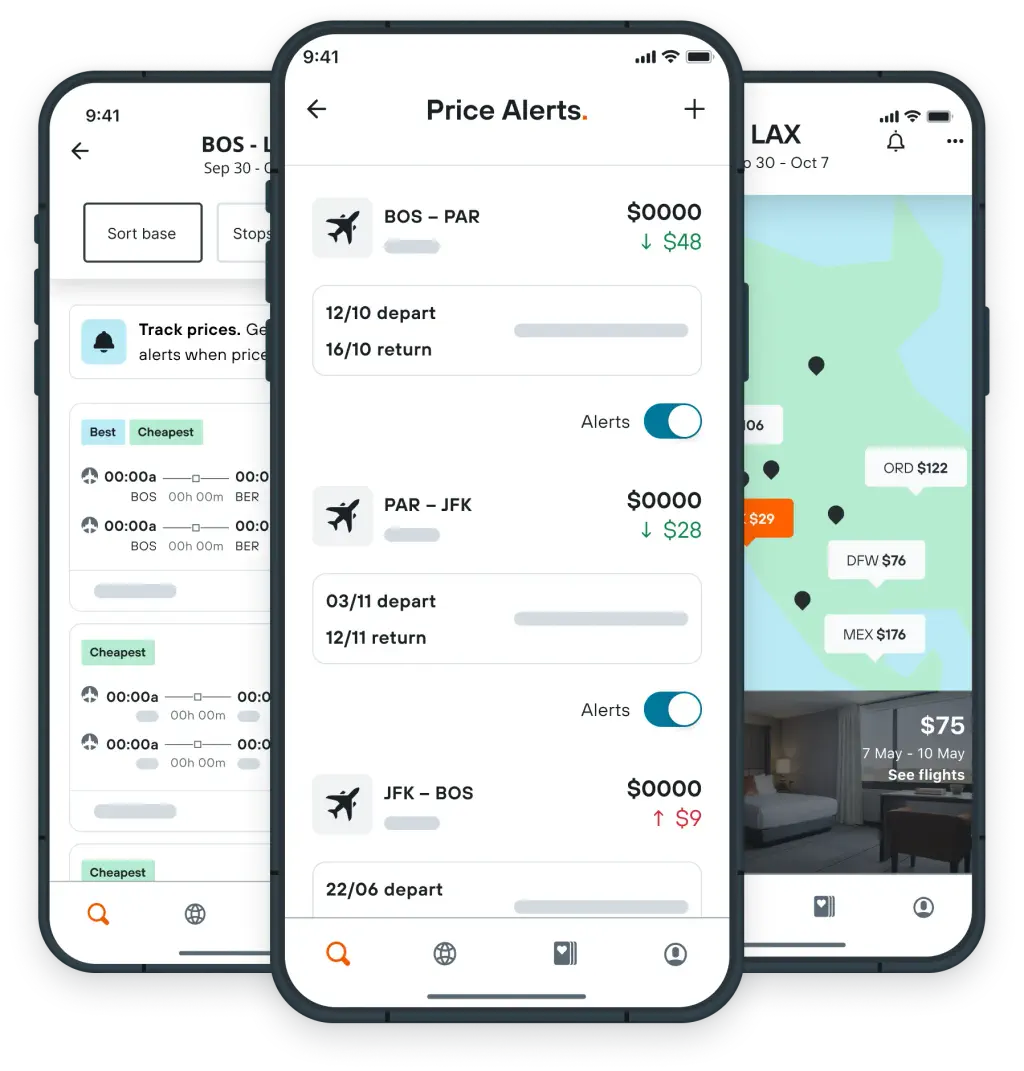 Design showing KAYAK flight price alert tool