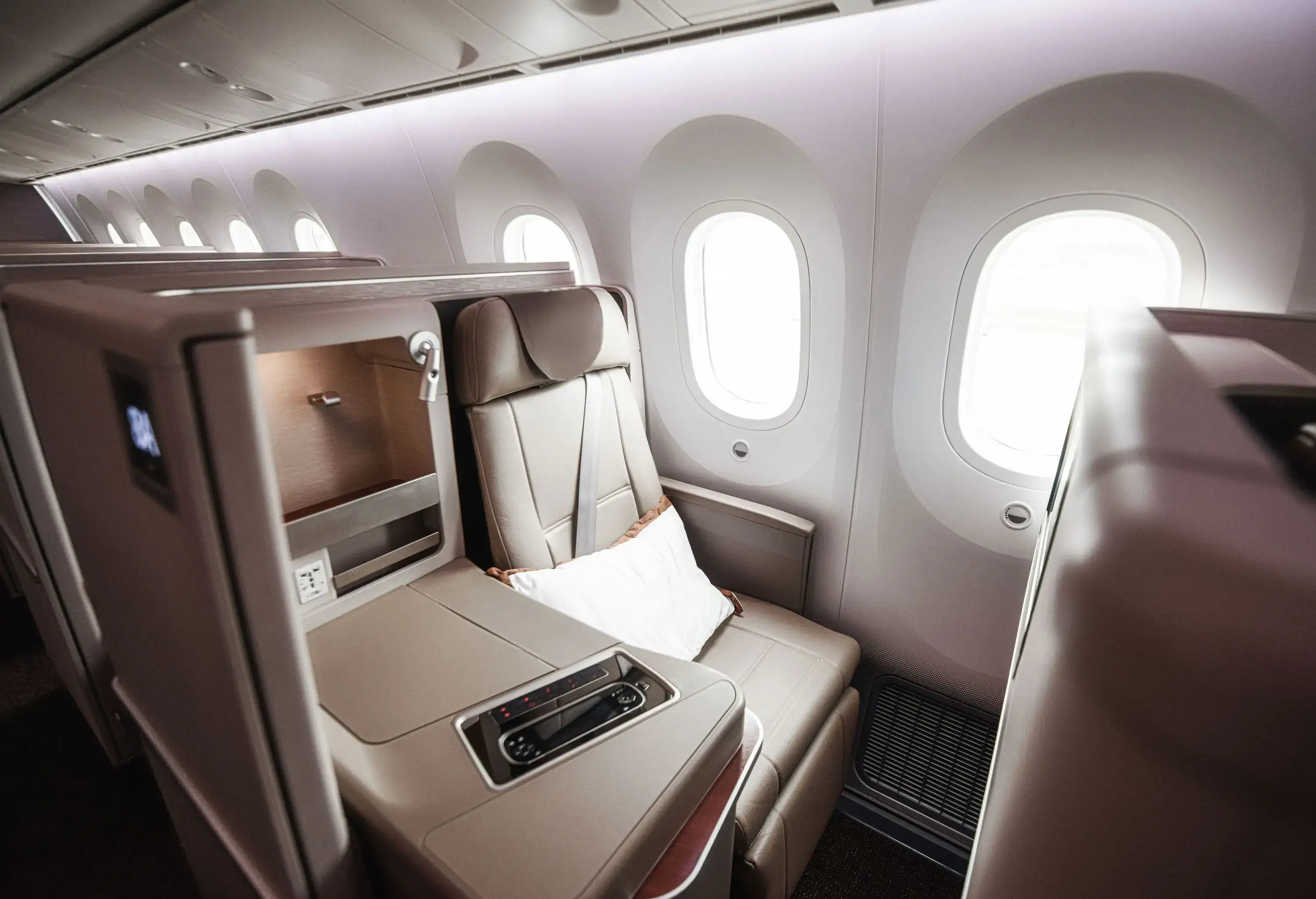 Luxurious seats inside the plane