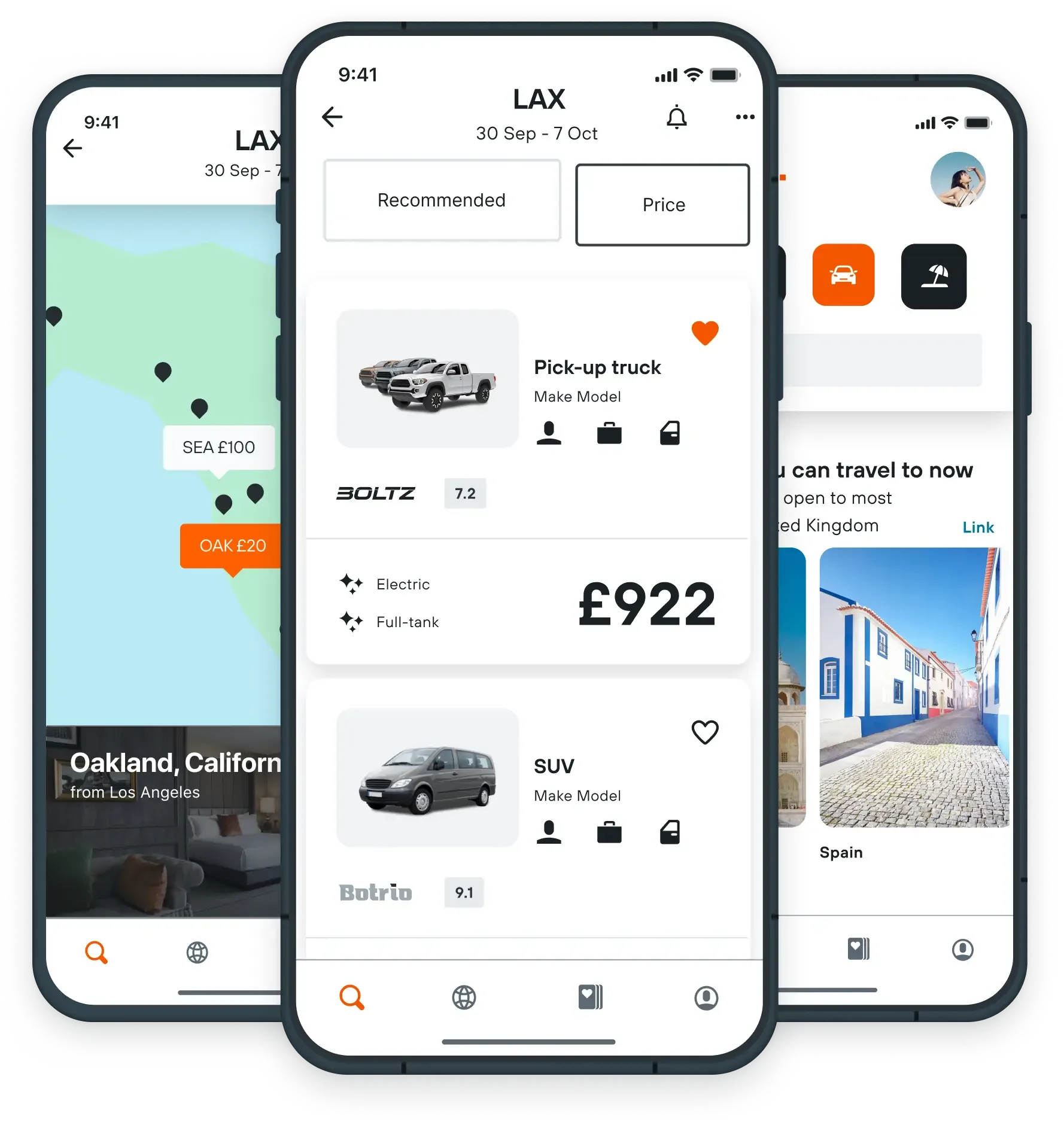 Design of the KAYAK car rental search tool in the KAYAK App