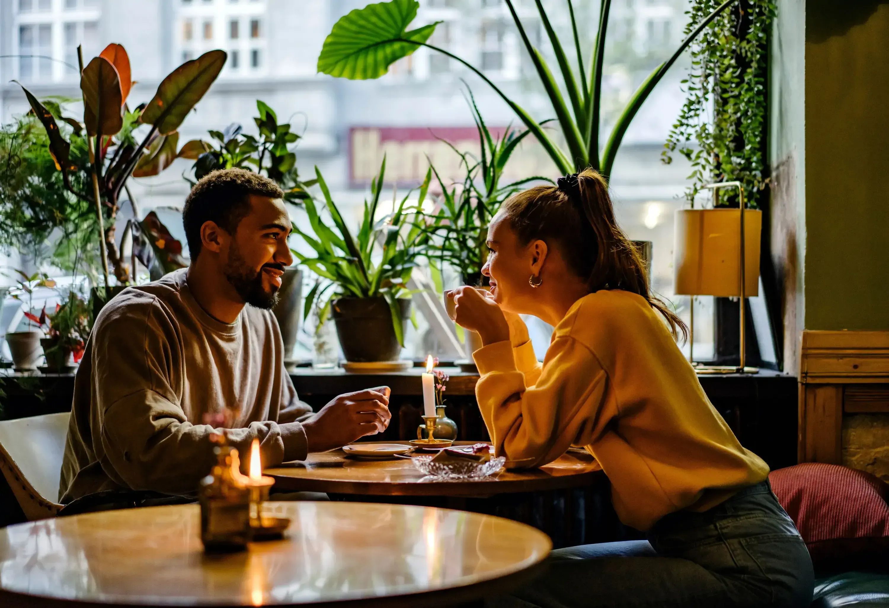 couple dining at restaurant
