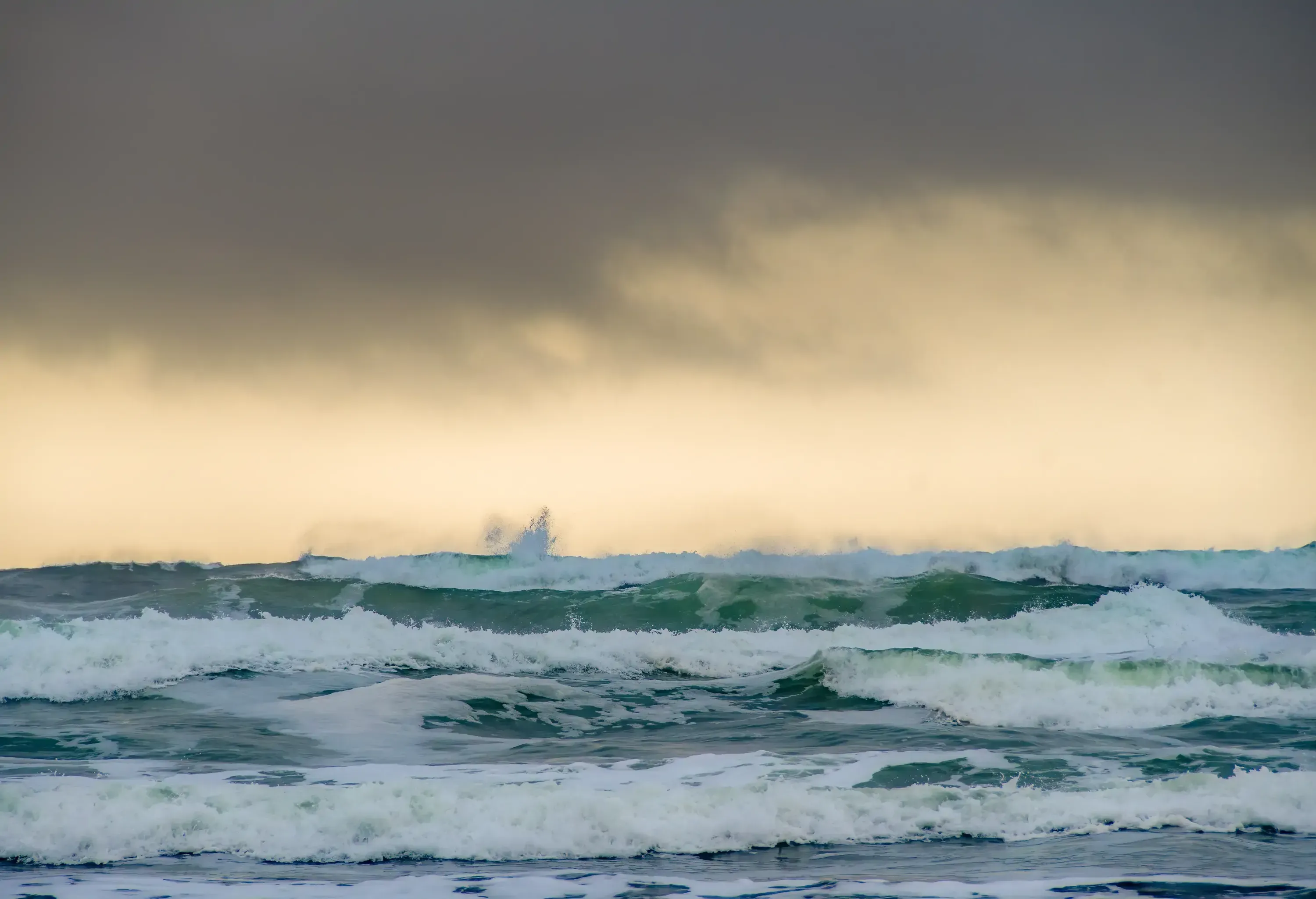 Wild waves slamming into the West Coast of Vancouver Island, Canada